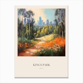 Kings Park Perth Australia Vintage Cezanne Inspired Poster Canvas Print