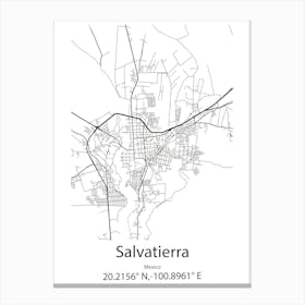 Salvatierra De Mino,Spain Minimalist Map Canvas Print