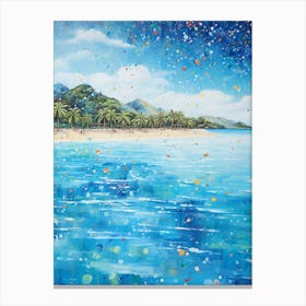 A Painting Of Matira Beach, Bora Bora French Polynesia 2 Canvas Print