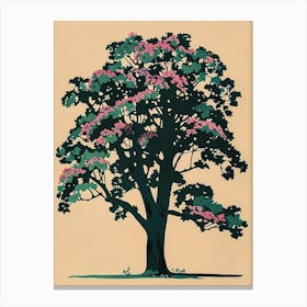 Alder Tree Colourful Illustration 1 Canvas Print