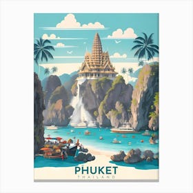 Phuket Thailand Retro Travel Canvas Print