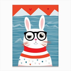 Little Arctic Hare 1 Wearing Sunglasses Canvas Print