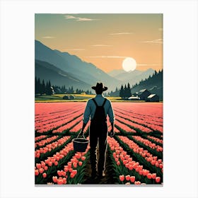 Farmer In The Field Canvas Print