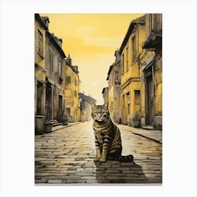 Cat On The Street 1 Canvas Print