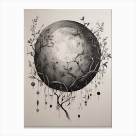 Moon In The Trees Canvas Print