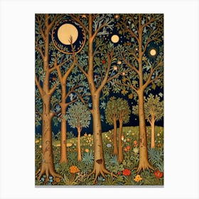 William Morris Moonlight Forest 3 Canvas Print