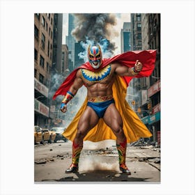 Urban Destruction by the Giant Wrestler Canvas Print