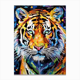 Tiger Art In Mosaic Art Style 3 Canvas Print
