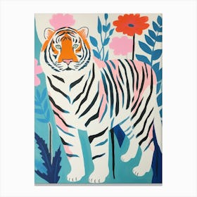 Colourful Kids Animal Art Siberian Tiger 5 Canvas Print