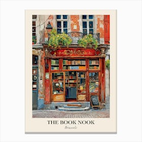 Brussels Book Nook Bookshop 2 Poster Canvas Print