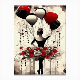 Ballerina And Rose Skirt Canvas Print