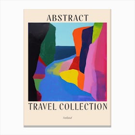 Abstract Travel Collection Poster Iceland 5 Canvas Print