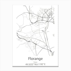 Florange,France Minimalist Map Canvas Print