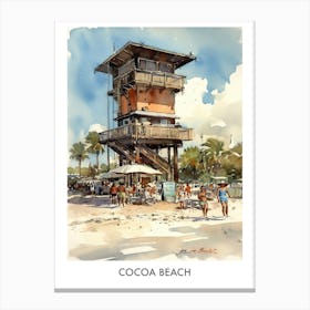 Cocoa Beach Watercolor 3travel Poster Canvas Print