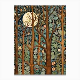 William Morris Print Moon In The Forest Canvas Print