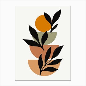 Orange Leaves In A Bowl Boho Canvas Print