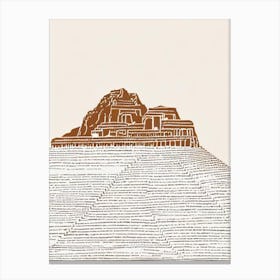Machu Picchu Peru Boho Landmark Illustration Canvas Print