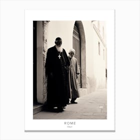Poster Of Rome, Italy, Black And White Analogue Photography 4 Canvas Print