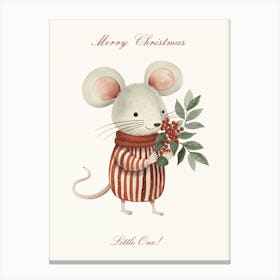 Merry Christmas Little Mouse Canvas Print