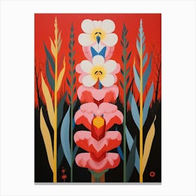 Flower Motif Painting Gladiolus Flower 1 Canvas Print