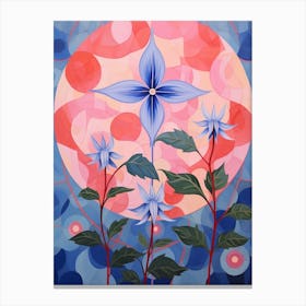 Lobelia 2 Hilma Af Klint Inspired Pastel Flower Painting Canvas Print