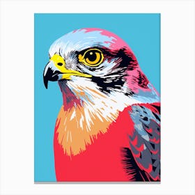 Andy Warhol Style Bird Eurasian Sparrowhawk 4 Canvas Print
