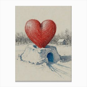 Heart In The Snow 1 Canvas Print