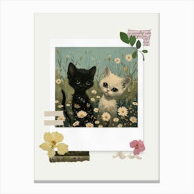 Scrapbook Kittens Fairycore Painting 1 Canvas Print