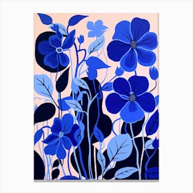 Blue Flower Illustration Morning Glory 3 Canvas Print