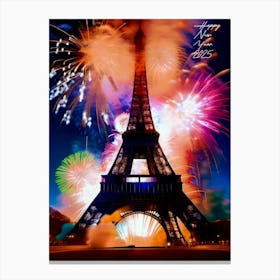 Happy New Year Eiffel Tower, 2025 Canvas Print