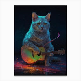 Cat Playing Guitar 1 Canvas Print