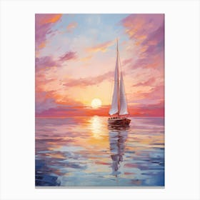 Sailboat At Sunset 19 Canvas Print
