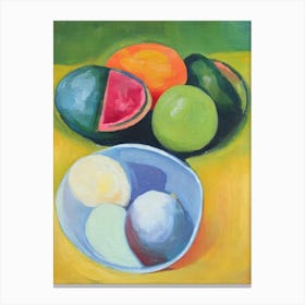 Watermelon Bowl Of fruit Canvas Print