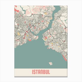Istanbul Map Poster Canvas Print