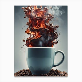 Coffee cup full an steaming Canvas Print
