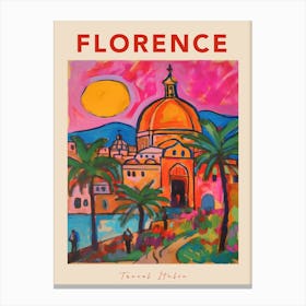 Florence Italia Travel Poster Canvas Print