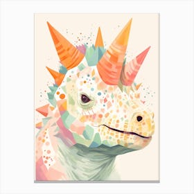 Colourful Dinosaur Pachyrhinosaurus 2 Canvas Print