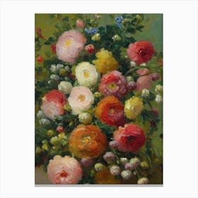 Ranunculus Painting 5 Flower Canvas Print