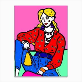 Girl With A Purse Canvas Print