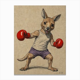 Kangaroo Boxing 8 Canvas Print