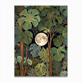 William Morris Moonlight In The Jungle 3 Canvas Print