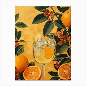 Oranges In A Glass Canvas Print