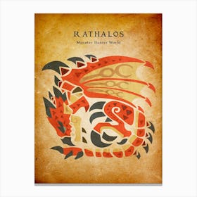 Rathalos Vintage Canvas Print