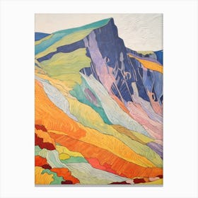 Cadair Idris Wales 1 Colourful Mountain Illustration Canvas Print