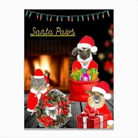 Christmas Santa Paws Canvas Print