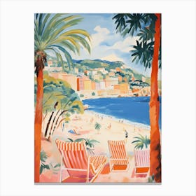 Lerici, Liguria   Italy Beach Club Lido Watercolour 2 Canvas Print