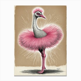 Pink Ostrich Canvas Print