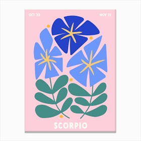 Scorpio Print Zodiac Poster Astrology Wall Decor Flower Market Botanical Canvas Print