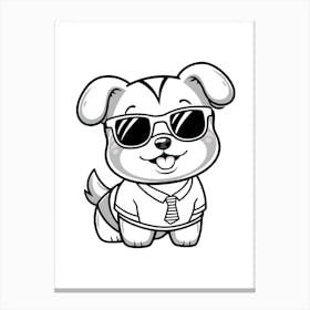 Dog With Sunglasses Canvas Print