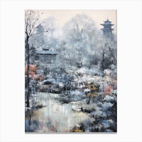 Winter City Park Painting Shinjuku Gyoen National Garden Japan 1 Canvas Print